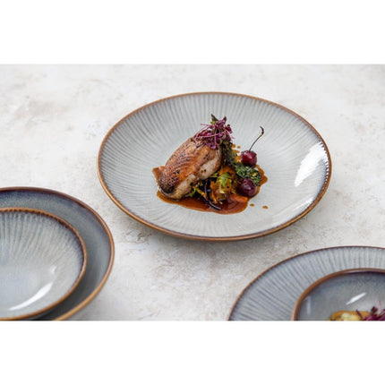 Grey Plain Coupe Bowls 205mm | Olympia Drift | Porcelain 8