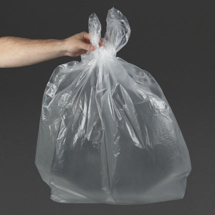 Transparent Recycled Plastic Trash Bags 90L | Jantex (200 pcs) 2