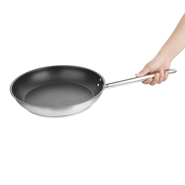Stainless Steel Frying Pan with Platinum Plus Teflon Non-Stick Coating | Vogue | 28cm | Induction Compatible 2