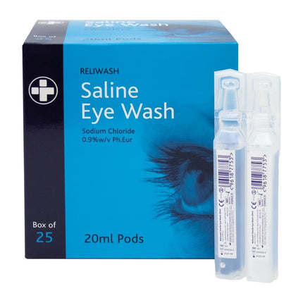 Sterile Eye Wash Capsules 2cl | Emergency Eye Rinse with Twist Cap | 25 Pieces