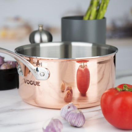 Tri-Wall Copper Induction Saucepan 200x100mm | Vogue 6