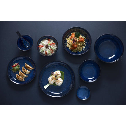 Midnight Blue Reactive Glaze Coupe Bowls 210mm | Olympia Luna | Earthenware 9