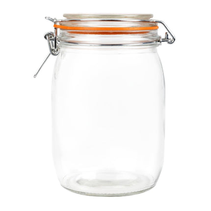 Airtight Preserving Jar with Rubber Seal and Clip | Vogue | 1L Capacity 2