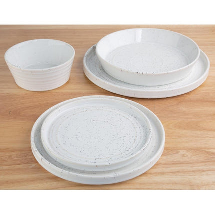 White Speckled Flat Round Plates 18cm | Olympia Cavolo 7