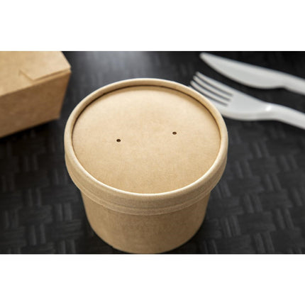 Microwave-Safe Kraft Soup Bowl Lids with Steam Vents | Colpac | Recyclable 7