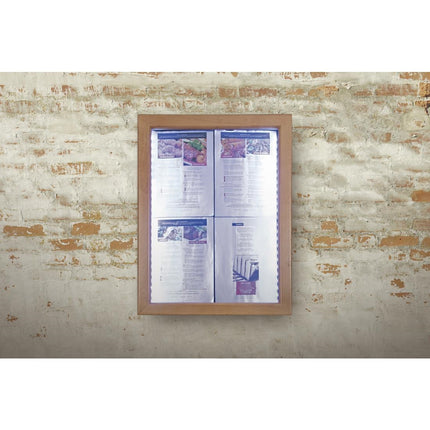Teak White LED Information Display 4xA4 (Excl. Pole and Base) | Securit 6