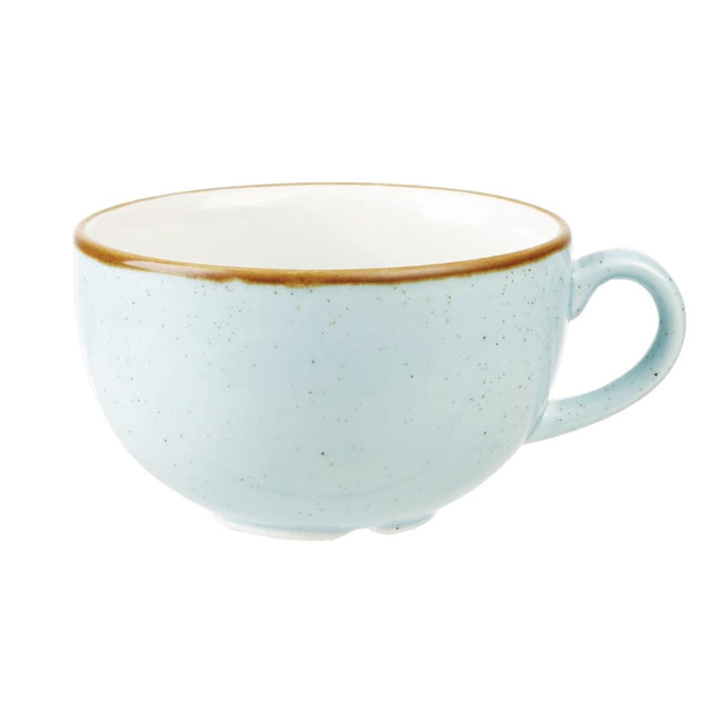 Cappuccino Cups 354ml Blue | Churchill Stonecast | 12 Pieces