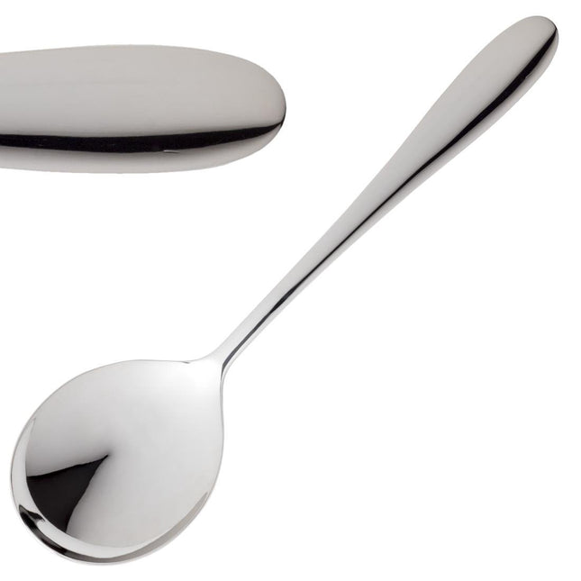 18/10 Stainless Steel Soup Spoons | Amefa Oxford | Set of 12 | Polished Finish | Timeless Design