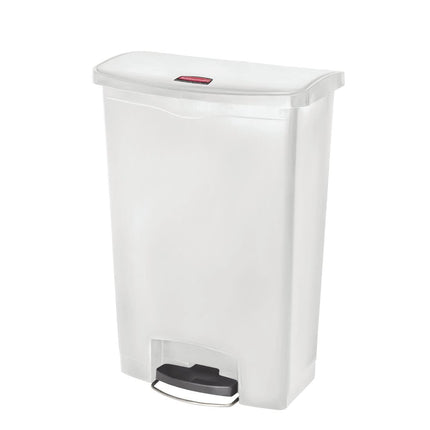 Slim Jim Front Step Pedal Bin 90L White | Rubbermaid 2