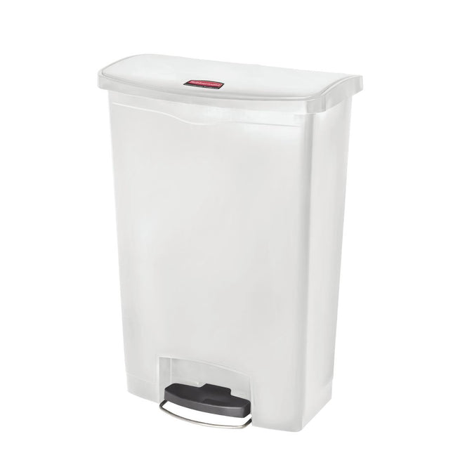 Slim Jim Front Step Pedal Bin 90L White | Rubbermaid 2