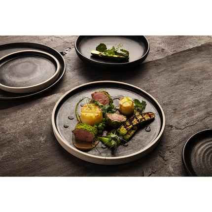Deep Coupe Black Canvas Plates 23cm | Olympia 7