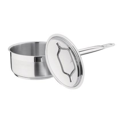 Stainless Steel Induction Saucepan 1.5L 16cm with Lid | Nisbets Essentials 2