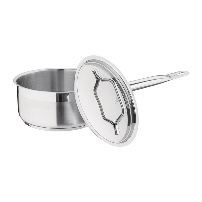 Stainless Steel Induction Saucepan 1.5L 16cm with Lid | Nisbets Essentials 2
