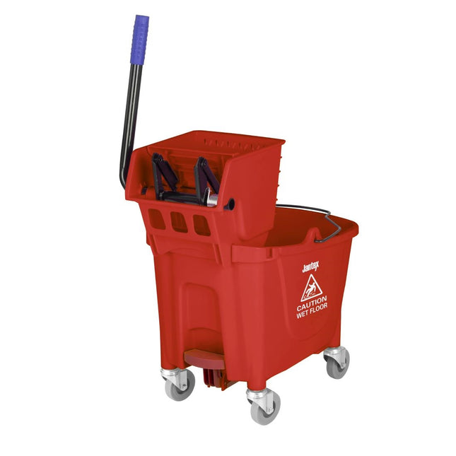 30L Mop Bucket with Foot Pedal Release Red | Jantex Kentucky 2