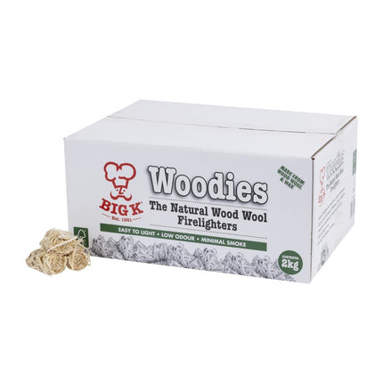 Natural Wood Wool Fire Starter Curl Shavings | Big K Woodies | 2kg