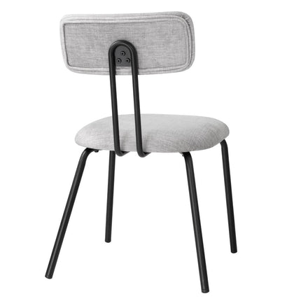 Stackable Dining Chairs Black & Grey Upholstery | Bolero Fairfield | Set of 2 3