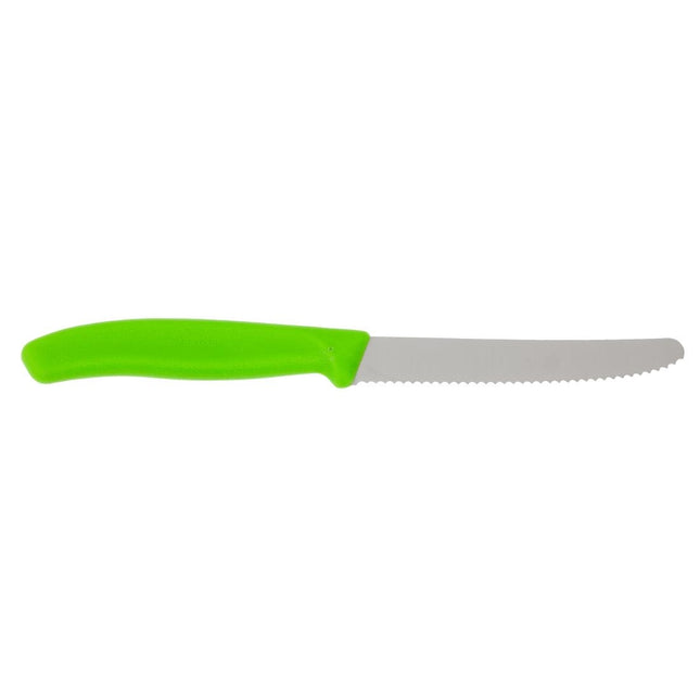 Serrated Tomato Knife 11cm | Victorinox | Green Handle 2