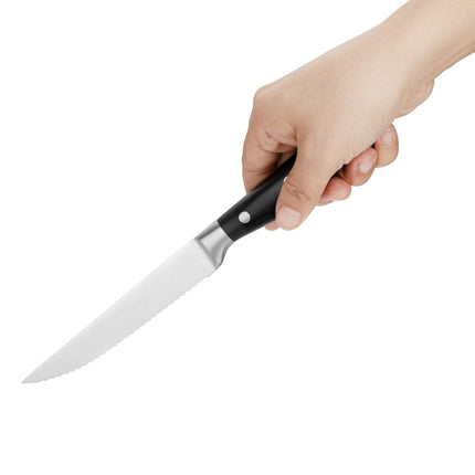 Premium Stainless Steel Riveted Steak Knives with Black ABS Handles | Olympia | Set of 6 6