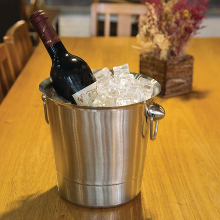 Brushed Stainless Steel Wine and Champagne Cooler 19cm | Olympia 6