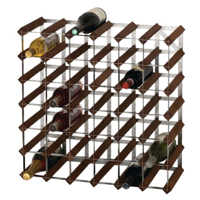 Dark Wood Wine Rack for 42 Bottles