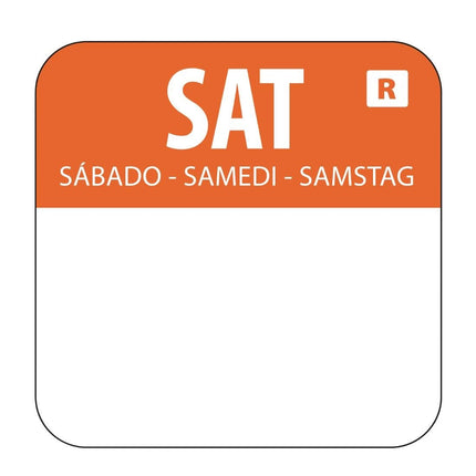 Hygiplas Orange Saturday Color Code Food Labels (1000 pcs)