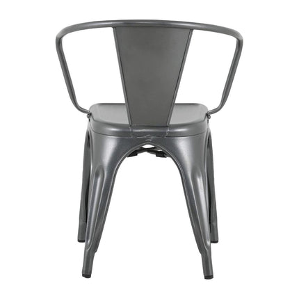 Bolero Bistro Curve Armchairs Dark Grey 4-Pack 4