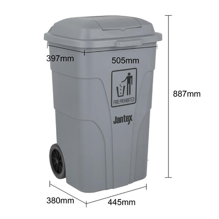120L Waste Container with Foot Pedal Grey | Jantex 6