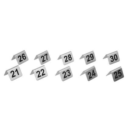 Stainless Steel Table Numbers 21-30 | Olympia | 10 Pieces 6