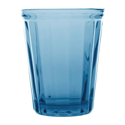 Cabot Blue Glass Tumblers 260ml | Olympia | Retro Style | Set of 6