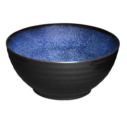 Midnight Blue Reactive Glaze Footed Bowls 205mm | Olympia Luna | Stoneware