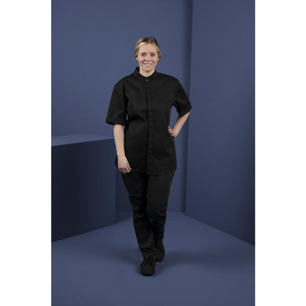 Band Collar Chef's Jacket Black | Southside 9