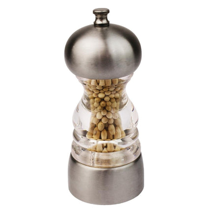Brushed Stainless Steel Pepper and Salt Grinder | Olympia