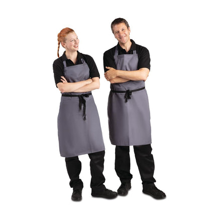 Poly-Cotton Bib Apron Grey | Whites 10