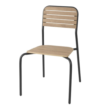 Stackable Garden Chairs with Wood Effect | Bolero Santorini Series | Set of 4 6