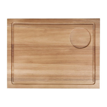 Large Acacia Wood Steak Board with Ramekin Slot | Olympia