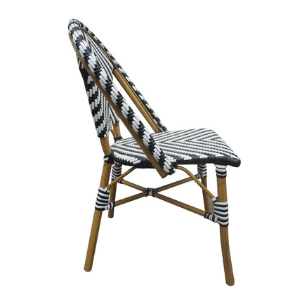 Parisian Style Rattan Side Chair Black | Bolero | 2 Pieces 2