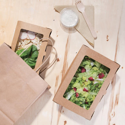 Compostable Salad Containers with PLA Window 1200ml | Fiesta (200 pcs) 5