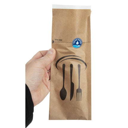 Recyclable Kraft Paper Sealable Cutlery Bags 6