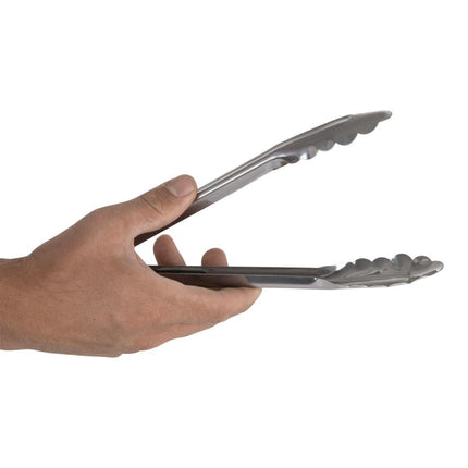 Stainless Steel Serving Tongs 25.5cm with Rounded Edges | Vogue 5