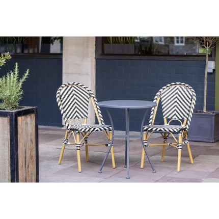 Parisian Style Rattan Side Chair Black | Bolero | 2 Pieces 7