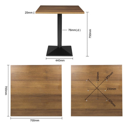 Complete Square Table 700mm | Bolero 6