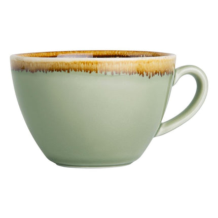 Cappuccino Cups 34cl Mos Green | Olympia Kiln Collection | Set of 6