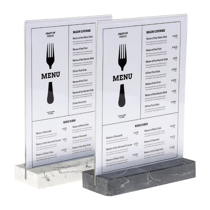 A4 Portrait Board Holder with Polystone Base White | Europel 6