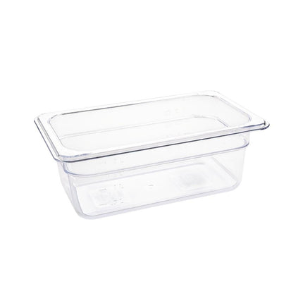 Polycarbonate Gastronorm Container Transparent 100mm | Vogue | GN 1/4
