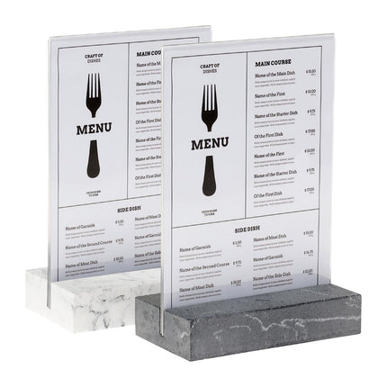 A5 Portrait Board Holder with Polystone Base White | Europel 3