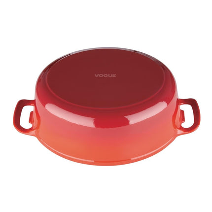 Oval Induction Cast Iron Casserole Red 6L | Vogue 5