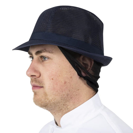 Trilby Hat with Hair Net Blue L | Lightweight Polyester 9
