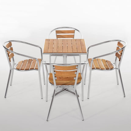 Square Terrace Table with Ash Wood Top 60cm | Bolero 5