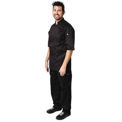 Montreal Cool Vent Black Short Sleeve Chef Jacket | Chef Works | Size XS 10