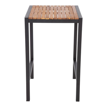 Square Bar Table 600mm Powder-Coated Steel and Acacia Wood | Bolero